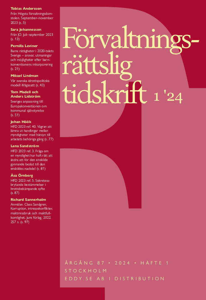 Förvaltningsrättslig tidskrift 1 2024