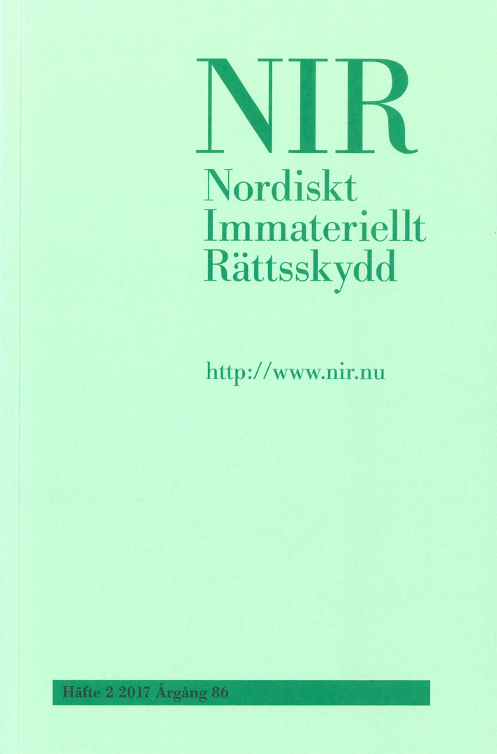 Nordiskt Immateriellt Rättskydd nr 2 2017