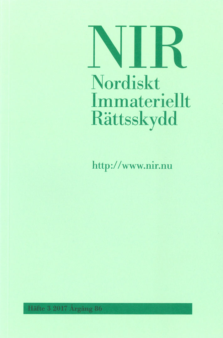 Nordiskt Immateriellt Rättskydd nr 3 2017