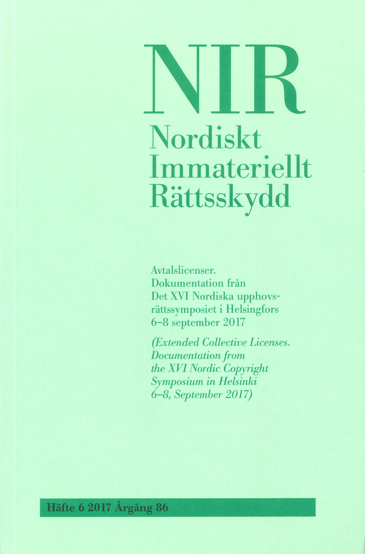 Nordiskt Immateriellt Rättskydd nr 6 2017