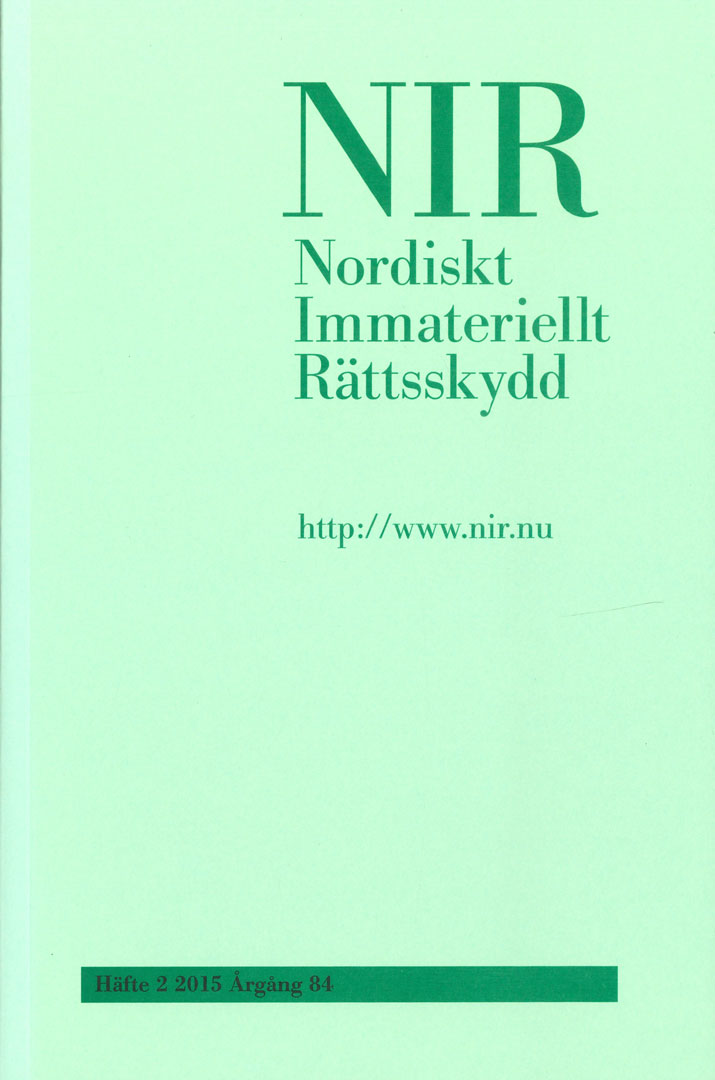 Nordiskt Immateriellt Rättskydd nr 2 2015
