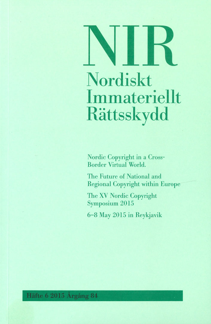 Nordiskt Immateriellt Rättskydd nr 6 2015