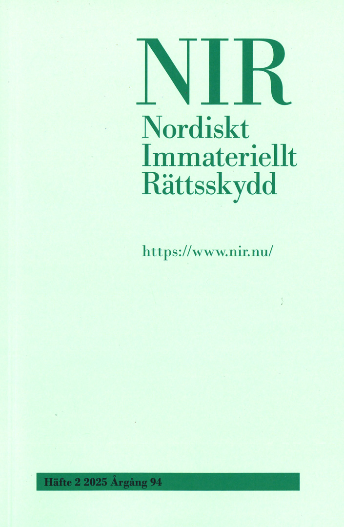 Nordiskt Immateriellt Rättskydd nr 2 2025