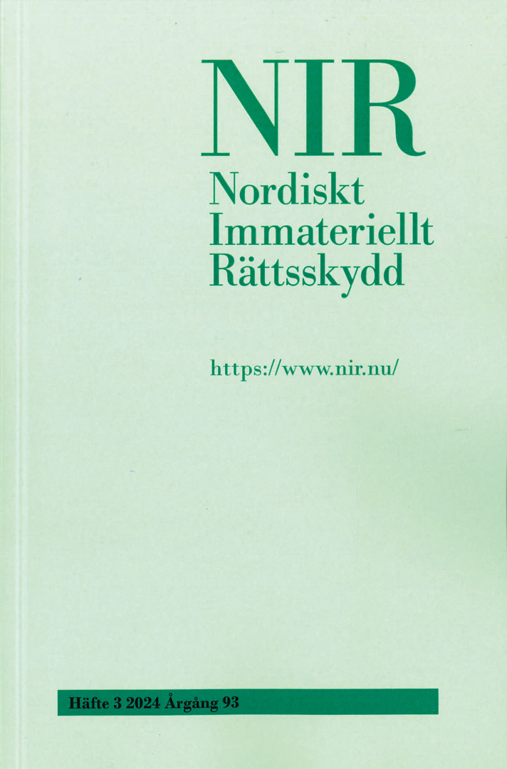 Nordiskt Immateriellt Rättskydd nr 3 2024